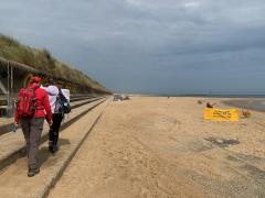Kicking off at Sea Palling after a chat with the lifeguard